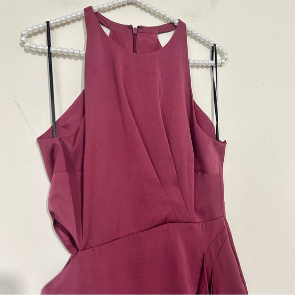 Stylestalker Satin Drape Asymmetrical Hem Peekaboo Hip Cocktail Dress SZ MED - Picture 3 of 7